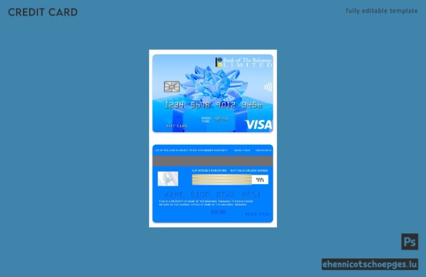 Beispielvorschau einer Geschenkkarte der Bank of the Bahamas